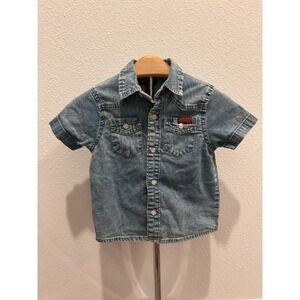 NWOT 7 For All Mankind Denim Shirt Toddler Boy Size Unknown Short Sleeve